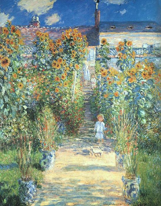 Claude Monet Artist s Garden at Vetheuil Norge oil painting art
